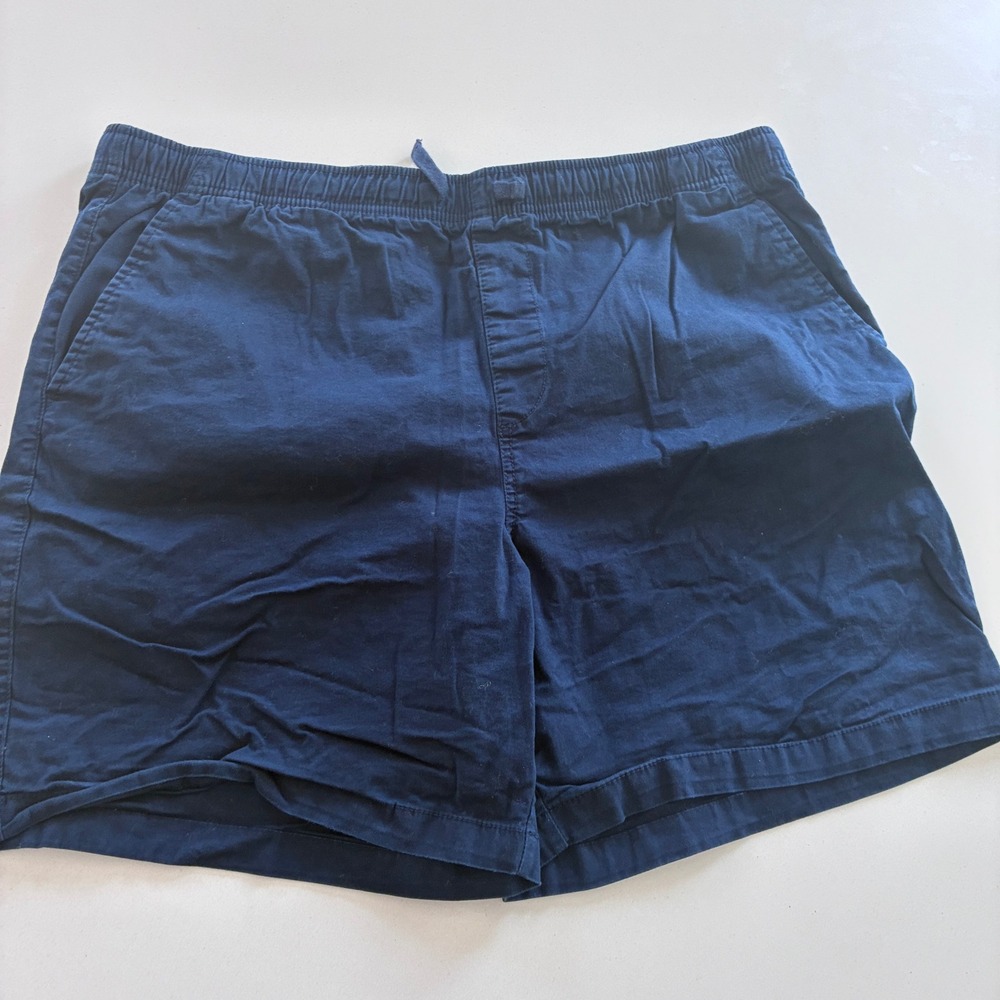 Old Navy Built-In Flex Shorts Mens XL Navy‎ Blue Elastic Waist Cotton Blend